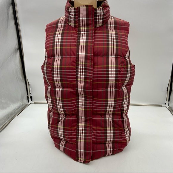 Eddie Bauer Goose Down Puffer Vest Plaid Size Large - Picture 1 of 9
